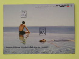 AIR FRANCE MONTPELLIER - Homme/Femme Dans L'eau - Espace Affaires. Endroit Rêvé... / Avion - Carte Publicitaire - Other & Unclassified