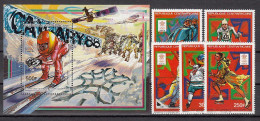 Olympia 1988:  Central Afrika  5 W + Bl ** - Winter 1968: Grenoble