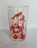 Rare VERRE ANCIEN 50's - 60's DISNEY DONALD Monochrome Rouge - Eetgerei