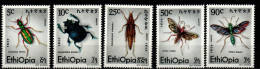 Äthiopien Ethiopia 1977 - Mi.Nr. 940 - 944 - Postfrisch MNH - Insekten Insects - Andere & Zonder Classificatie