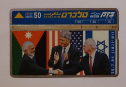 ISRAEL - JORDANIE / Yitzhak RABIN / Bill CLINTON / Roi HUSSEIN - Traité De Paix - Carte Téléphone ISRAEL / Phonecard - Israele
