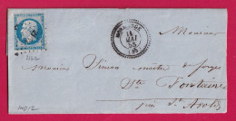 N°14 PC 2162 MORHANGE MOSELLE CAD TYPE 22 INDICE 12 POUR FONTAINES PRES ST AVOLD LETTRE - 1849-1876: Periodo Classico