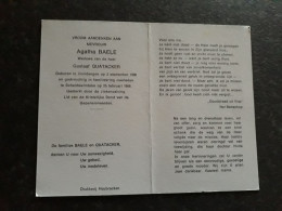 Agatha Baele ° Oombergen 1900 + Scheldewindeke 1996 X Gustaaf Quatacker - Obituary Notices