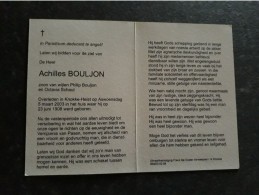 Achilles Bouljon ° Knokke-Heist 1908 + Knokke-Heist 2003 (Fam: Schaut) - Todesanzeige