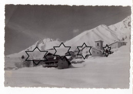 Snapshot Superbe Montagne Legende Dos CELLIERS Fausse Carte Postale La Lauzière SAVOIE 50s Eglise Chalet Albertville - Plaatsen