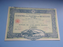 CASINO DES FLEURS DE BEAULIEU (500 Francs) - Other & Unclassified