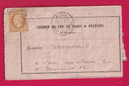 N°21 PARIS ETOILE 33 GARE D'ORLEANS POUR PARIS LETTRE - 1849-1876: Période Classique