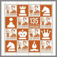 CENTRALAFRICA 2023 MNH José Raúl Capablanca Chess Schach M/S – OFFICIAL ISSUE – DHQ2422 - Scacchi