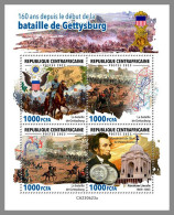 CENTRALAFRICA 2023 MNH Battle Of Gettysburg Schlacht Bei Gettyburg M/S – OFFICIAL ISSUE – DHQ2422 - Us Independence