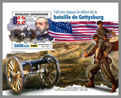 CENTRALAFRICA 2023 MNH Battle Of Gettysburg Schlacht Bei Gettyburg S/S I – OFFICIAL ISSUE – DHQ2422 - Onafhankelijkheid USA