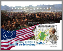 CENTRALAFRICA 2023 MNH Battle Of Gettysburg Schlacht Bei Gettyburg S/S II – OFFICIAL ISSUE – DHQ2422 - Onafhankelijkheid USA