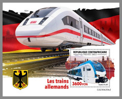CENTRALAFRICA 2023 MNH German Trains Deutsche Eisenbahnen S/S II – OFFICIAL ISSUE – DHQ2422 - Eisenbahnen
