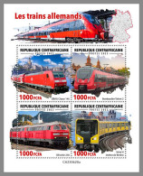 CENTRALAFRICA 2023 MNH German Trains Deutsche Eisenbahnen M/S – OFFICIAL ISSUE – DHQ2422 - Eisenbahnen