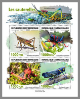CENTRALAFRICA 2023 MNH Grasshoppers Grashüpfer M/S – OFFICIAL ISSUE – DHQ2422 - Autres & Non Classés