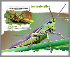 CENTRALAFRICA 2023 MNH Grasshoppers Grashüpfer S/S I – OFFICIAL ISSUE – DHQ2422 - Autres & Non Classés