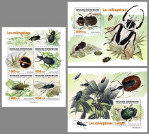 CENTRALAFRICA 2023 MNH Beetles Käfer M/S+2S/S – OFFICIAL ISSUE – DHQ2422 - Käfer