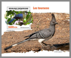 CENTRALAFRICA 2023 MNH Turacos Birds Turakos Vögel S/S I – OFFICIAL ISSUE – DHQ2422 - Other & Unclassified