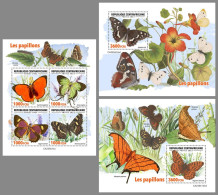 CENTRALAFRICA 2023 MNH Butterflies Schmetterlinge M/S+2S/S – OFFICIAL ISSUE – DHQ2422 - Papillons