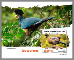 CENTRALAFRICA 2023 MNH Turacos Birds Turakos Vögel S/S II – OFFICIAL ISSUE – DHQ2422 - Autres & Non Classés