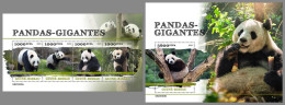 GUINEA-BISSAU 2023 MNH Giant Pandas Bears Großer Panda Bären M/S+S/S – OFFICIAL ISSUE – DHQ2422 - Ours