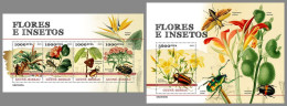 GUINEA-BISSAU 2023 MNH Flowers & Insects Blumen & Insekten M/S+S/S – OFFICIAL ISSUE – DHQ2422 - Autres & Non Classés