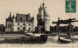 CPA 37 CHENONCEAUX Le Château La Façade La Tour Des Marques Et Le Pont Levis - Chenonceaux