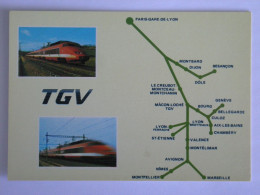 TGV / Train Grande Vitesse - SNCF - Rame TGV , Tracé Ligne Sud-Est - Eisenbahnen