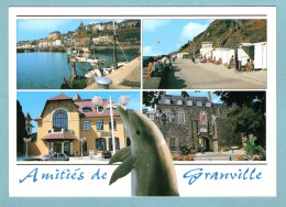 CP 50 - Granville  - Amitiés De Granville - Le Port Et La Haute Ville, La Promenade, Le Casino Et La Grande Porte - Granville