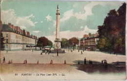 CPA  Circulée 1917 , Nantes (Loire Atlantique) - La Place Louis XVI (215) - Nantes