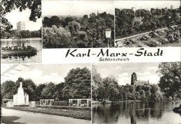 71954124 Karl-Marx-Stadt Schlossteich Springbrunnen Bootspartie Karl-Marx-Stadt - Chemnitz