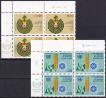 UNO GENF 1981 Mi-Nr. 101/02 Eckrand-Viererblocks ** MNH - Unused Stamps