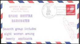 US Space Cover 1977. Space Shuttle Candidates 7th Group. Houston - USA