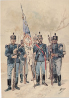 A Guarda Da Bandeira, Regimento De Caçadores Da Rainha, Uniformes Militares Portugal Nº188 - Uniforms