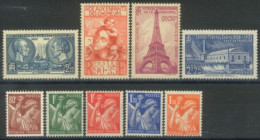 FRANCE - 1939, DIFFERENT STAMPS SET OF 9, UMM (**). - Ungebraucht