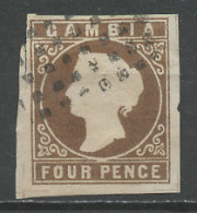 Gambie - Gambia 1869 Y&T N°1 - Michel N°1 (o) - 4p Victoria - Gambia (...-1964)