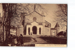OLORON - La Place De L'Eglise Sainte Croix - Très Bon état - Oloron Sainte Marie