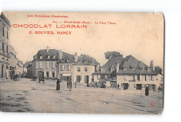 OLORON SAINTE MARIE - La Place Thiers - Chocolat Lorrain - état - Oloron Sainte Marie