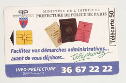 Télécarte Préfecture De Police De Paris - 1995