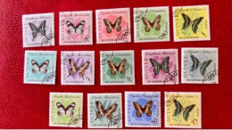 GUINÉE 1963 14 V Oblitérés  Farfalle Papillons Butterflies Mariposas Schmetterlinge GUINEA - Schmetterlinge