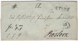 Hannover Brief 25 Nov 1848 Stade Orig. Gelaufen Nach Rostock, Feinst - Hannover