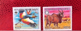 GUINÉE 1987 2 V Neuf MNH ** Aerien Airmail Rotary International Mi 1198 1199 African Wildlife GUINEA - Autres & Non Classés
