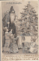 PERE NOEL BELLE CARTE  DE 1902 AVEC DORURES PERE NOEL SAPIN ENFANTS - Sonstige & Ohne Zuordnung