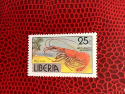 LIBERIA 1977 1v Neuf MNH ** YT 729 Crevette Shrimp - Crustaceans