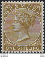 1893 Bermuda Vittoria 1s. Olive-brown MH SG N. 29b - Other & Unclassified