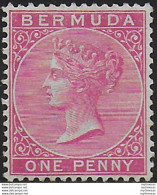 1883 Bermuda Vittoria 1p. Rose-red MH SG N. 23 - Sonstige & Ohne Zuordnung