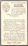 Bidprentje Retie - Seuntjens Jan Baptist (1871-1941) - Devotion Images