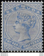 1883 Bermuda Vittoria 2½p. Pale Ultramarine MH SG N. 27b - Andere & Zonder Classificatie