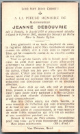 Bidprentje Ronse - Debouvrie Jeanne (1870-1942) - Images Religieuses