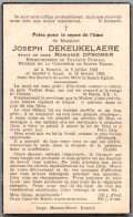 Bidprentje Ronse - Dekeukelaere Joseph (1883-1938) - Devotion Images