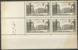 FRANCE - 1947, MONUMENTS ON SITES STAMP BLOCK OF 4, UMM (**). - Neufs